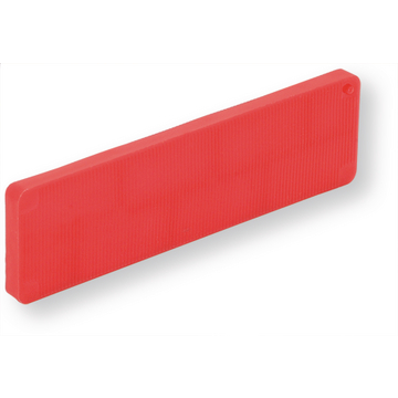 Cale plastique plate rouge larg.28 x long.100 x ép. 6